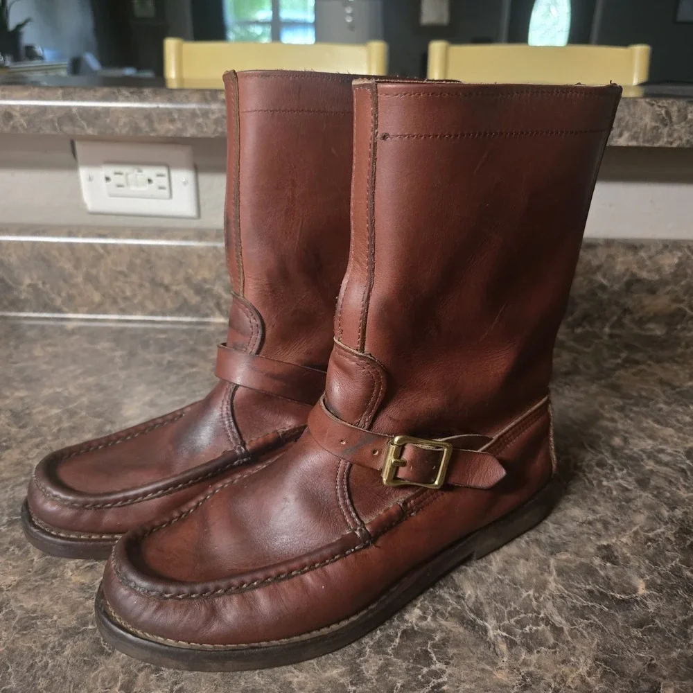 Vintage W.C Russell Moccasin Zephyrs Leather Boots! Berlin Wi Size 8 Read